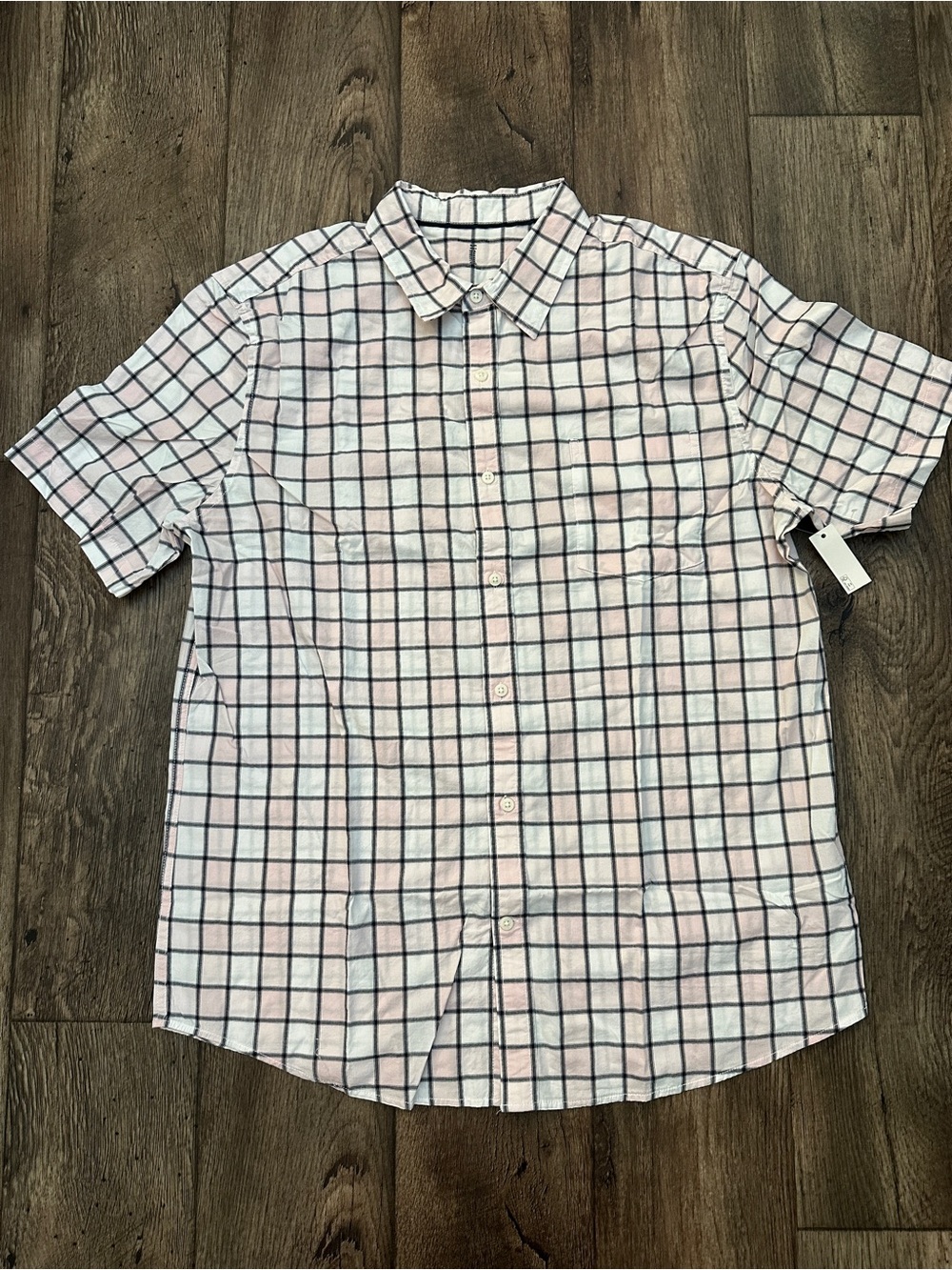 Amazon Essentials Slim Fit Cotton Blend Buttoned Shirt Men’s Size XL White Pink